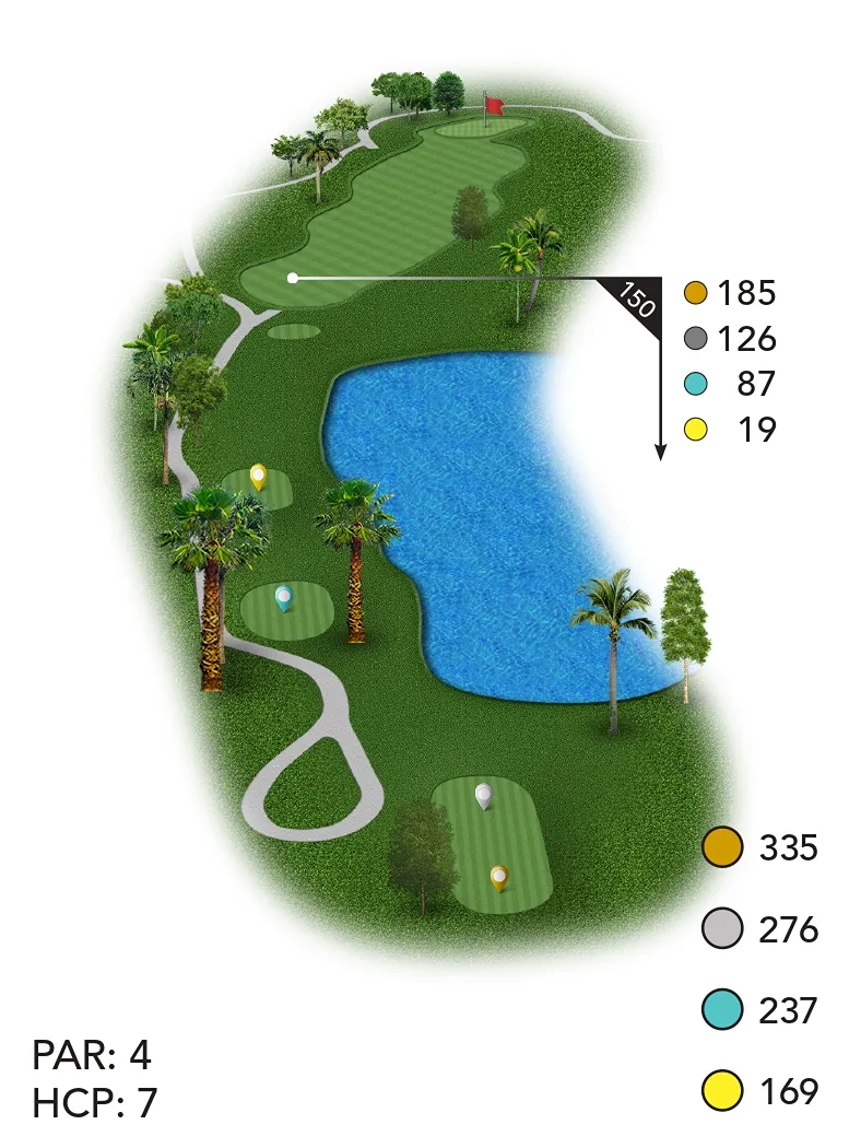 Golf course layout for Hole 2