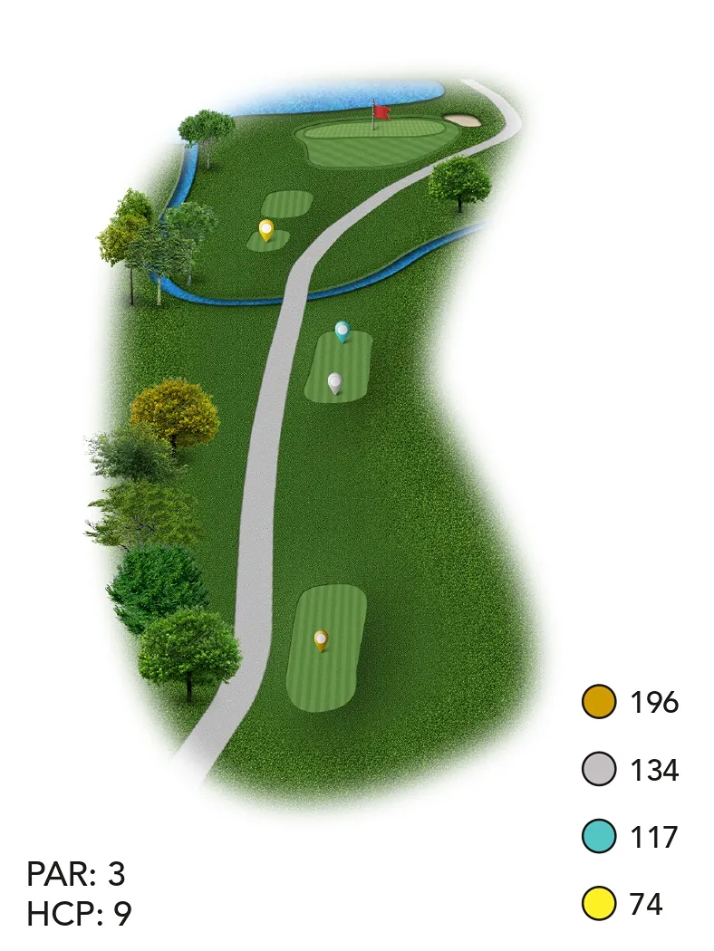 Golf course layout for Hole 4