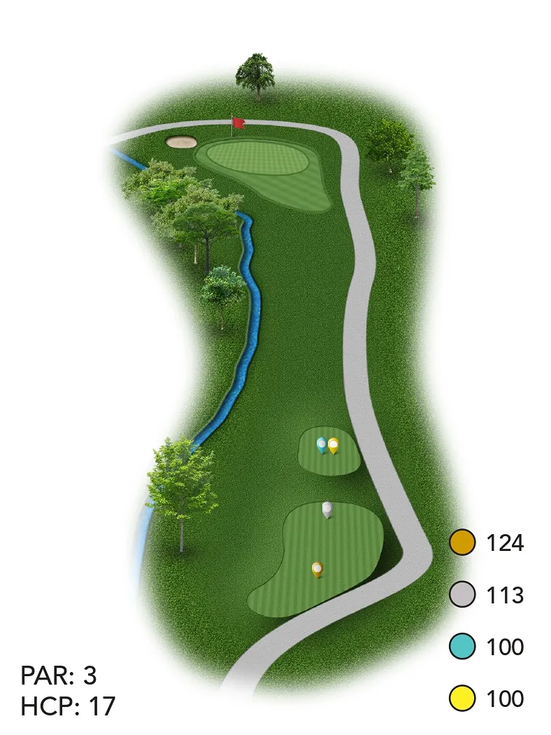 Golf course layout for Hole 7